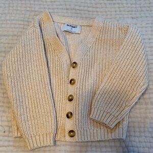 Old Navy Women's Cream Cardigan with Gold Buttons